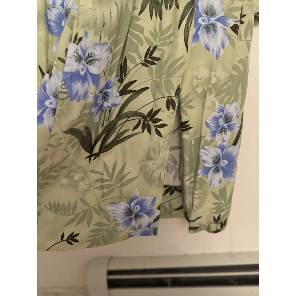 Caribbean Joe Green And Blue Floral Maxi Dress Size L